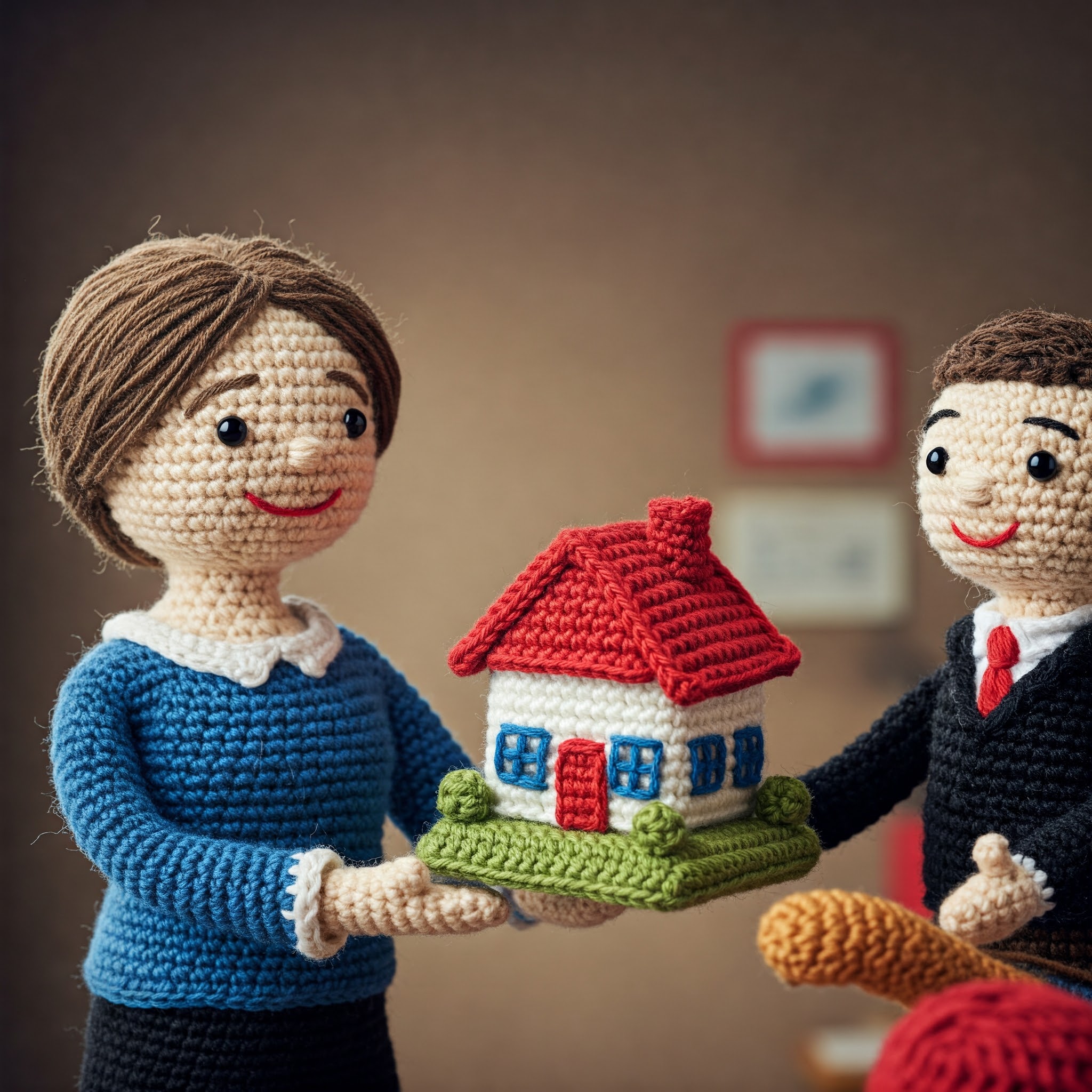 Close-up of a person with a small model house in their hands, showing that they are "buying a house"