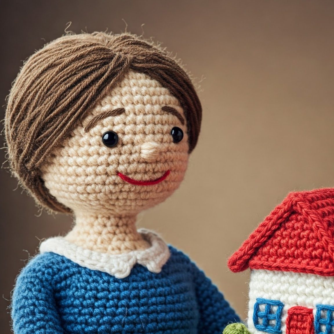 Woman holding miniature house